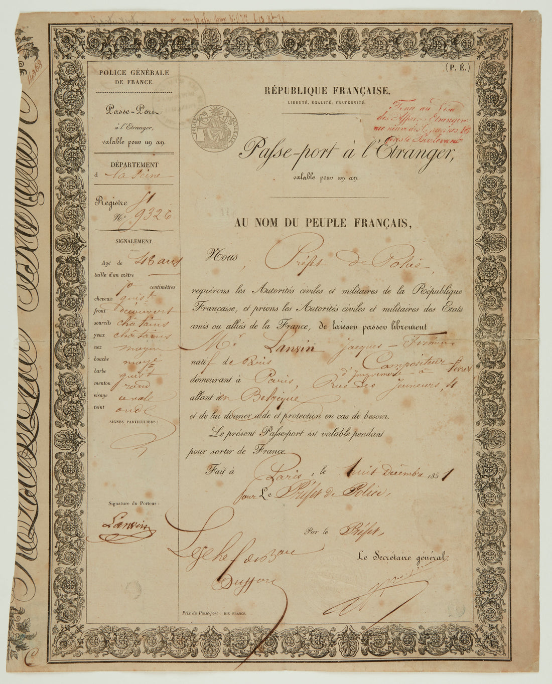 Lettre 6 - Passeport Victor Hugo