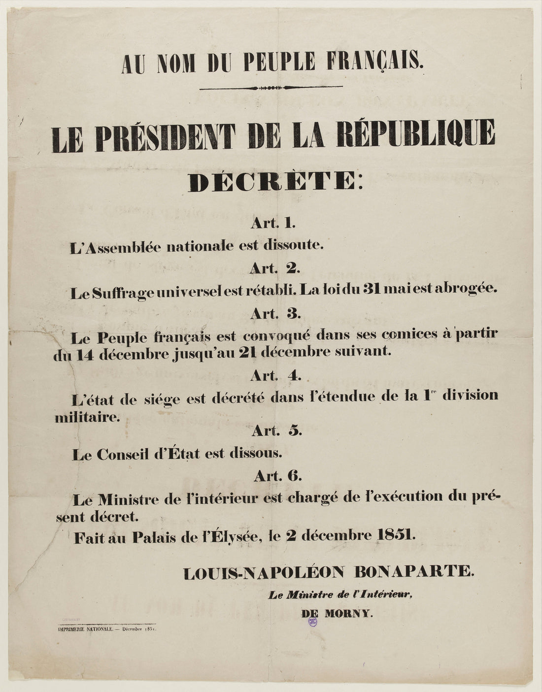 Lettre 6 - Affiches coup d’État
